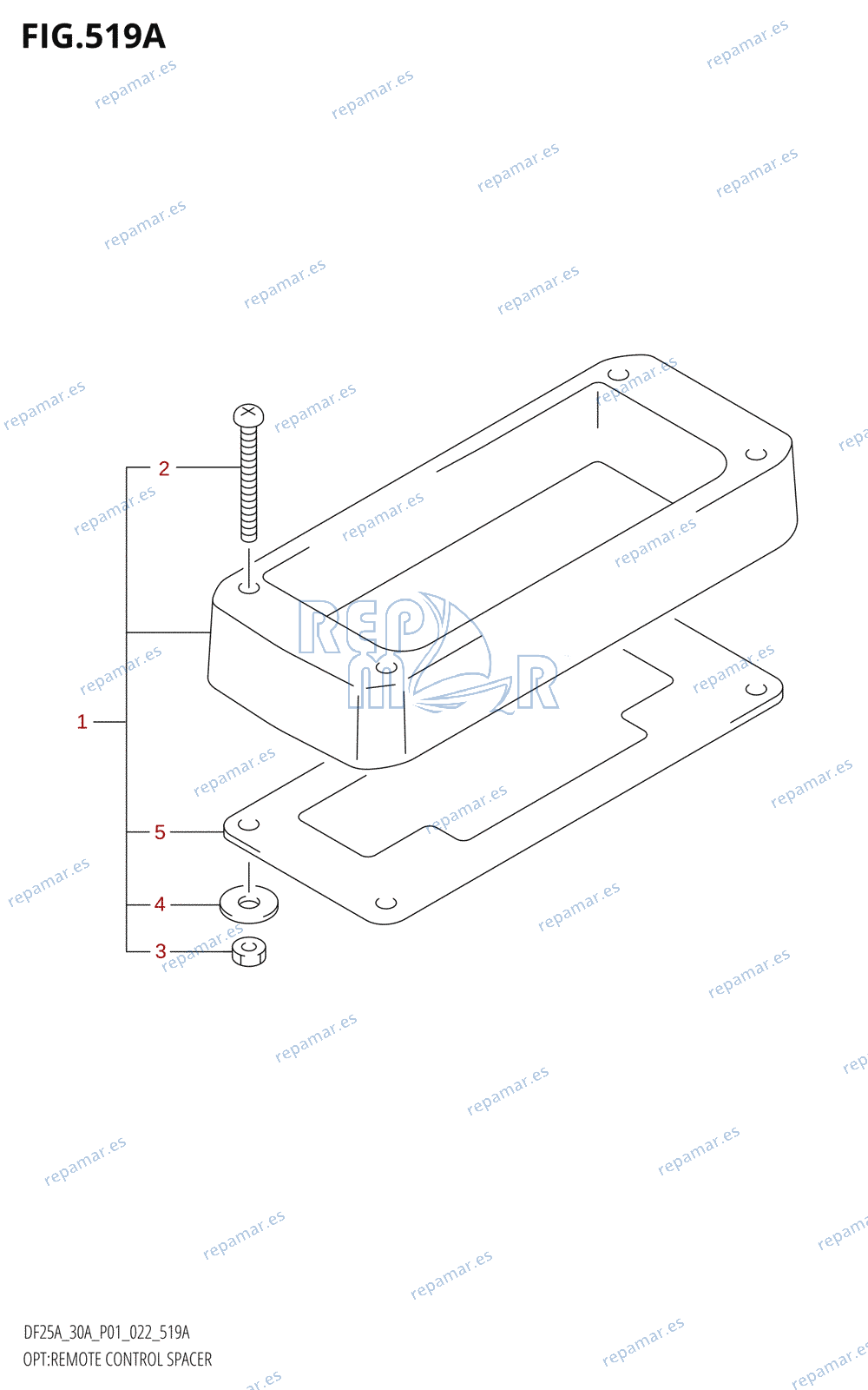 519A - OPT:REMOTE CONTROL SPACER (DF25A,DF25AR,DF25AT:022,DF25ATH,DF30A,DF30AR,DF30AT:022,DF30ATH,DF30AQ)