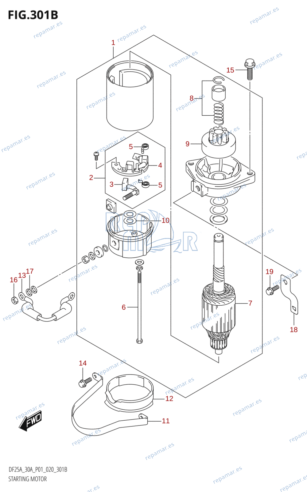 301B - STARTING MOTOR (DF25AT,DF30AT)