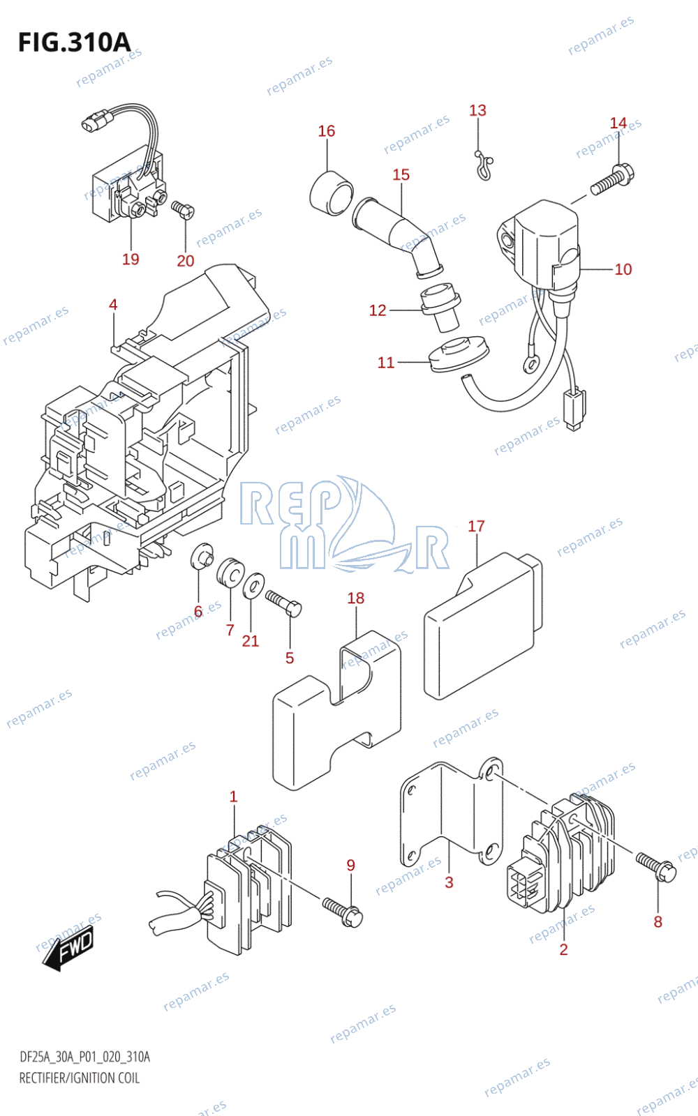 310A - RECTIFIER /​ IGNITION COIL (DF25A)