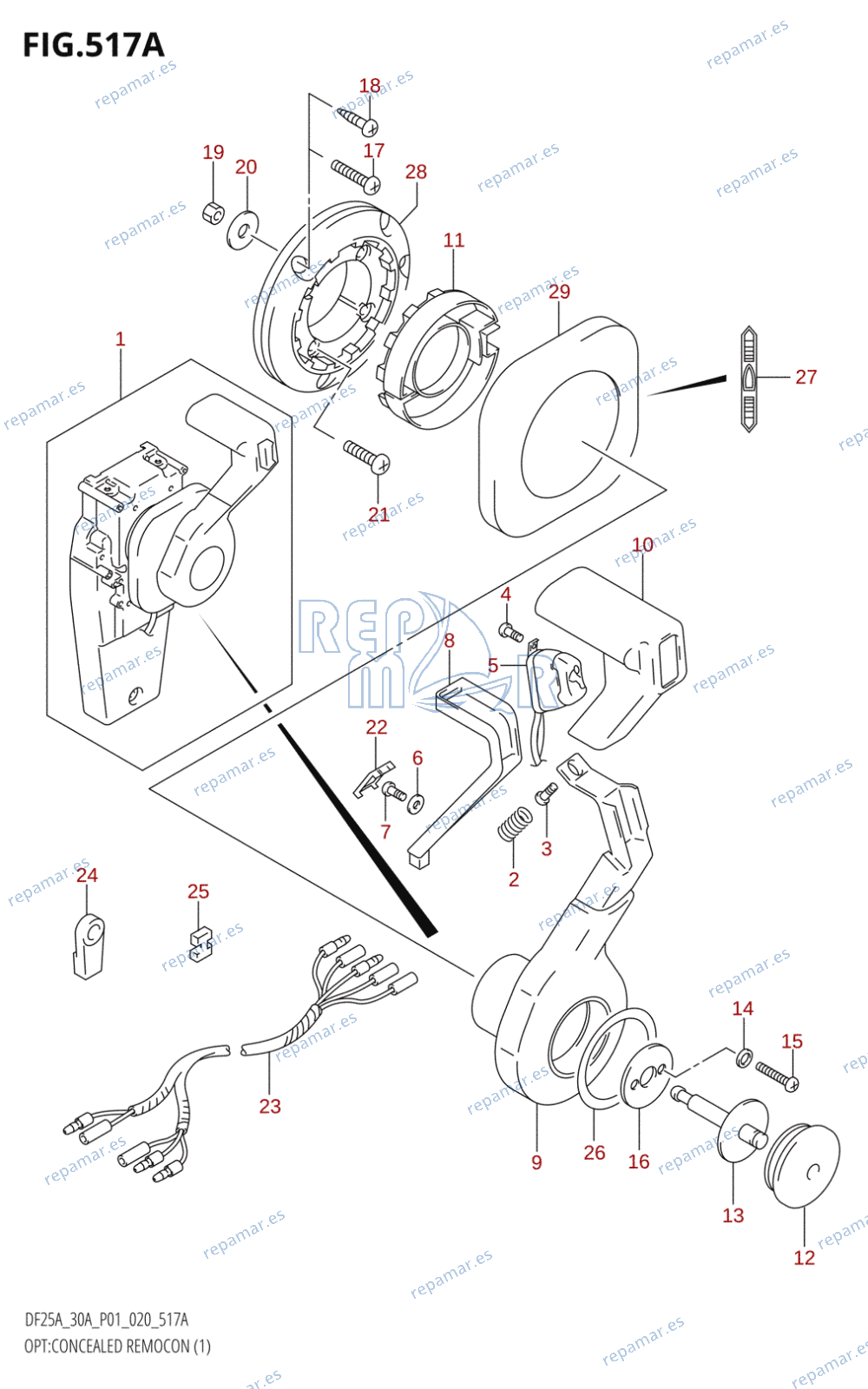 517A - OPT:CONCEALED REMOCON (1) (DF25AT,DF30AR,DF30AT)