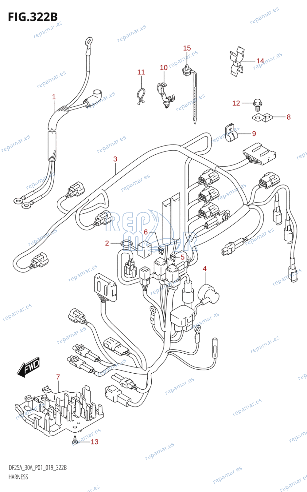 322B - HARNESS (DF25AR,DF30AR)