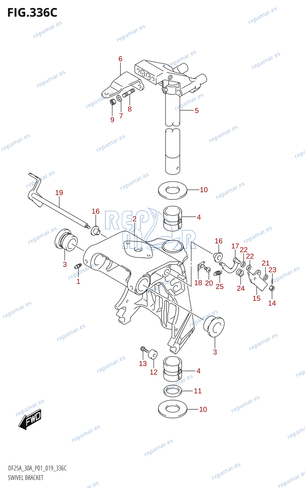 336C - SWIVEL BRACKET (DF25AT,DF30AT)