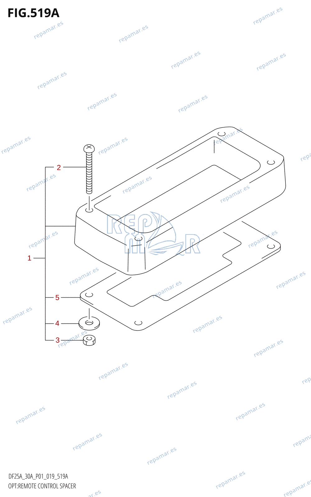 519A - OPT:REMOTE CONTROL SPACER (DF25A,DF25ATH,DF30A,DF30ATH,DF30AQ)
