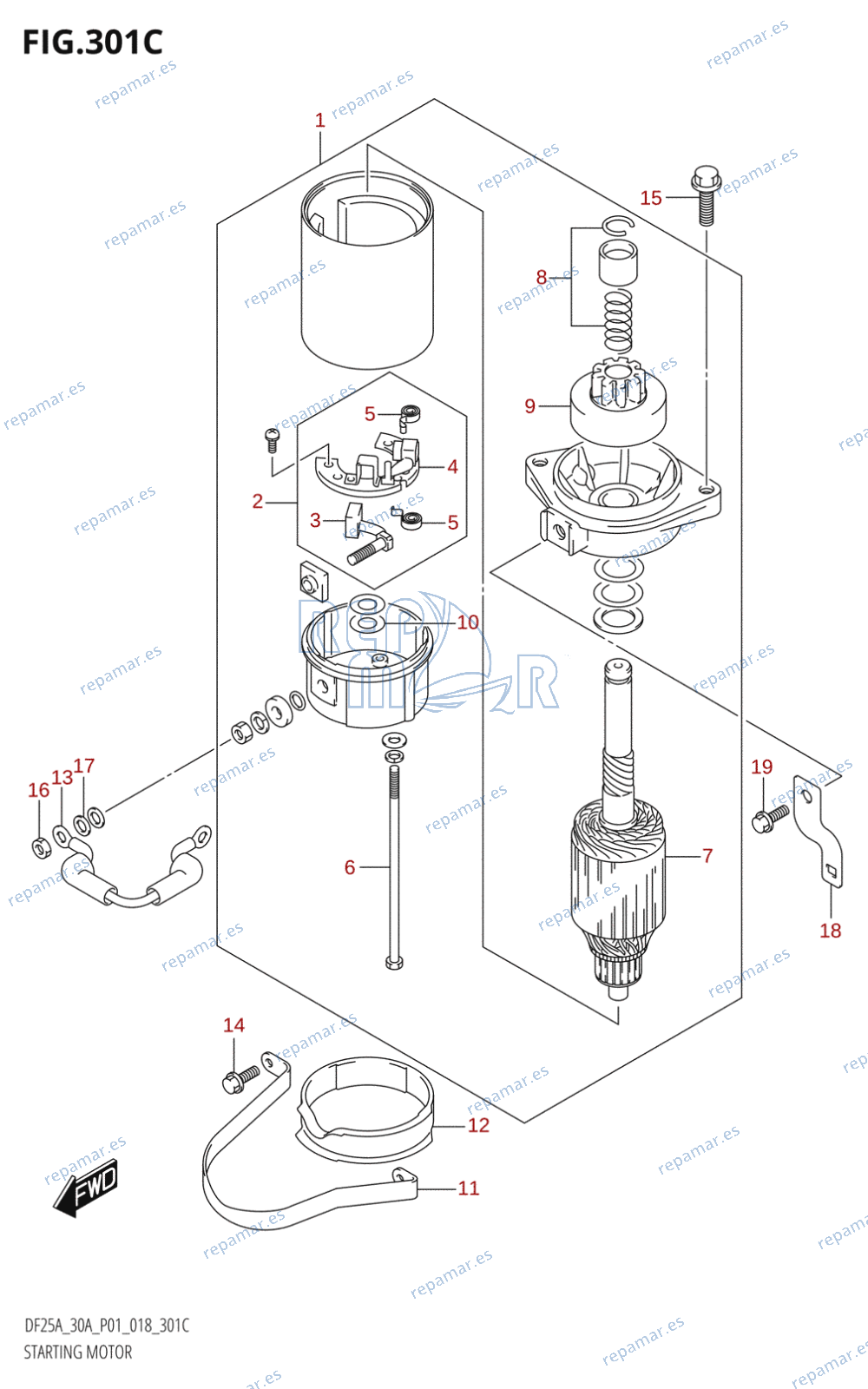 301C - STARTING MOTOR (DF25AT,DF30AT)