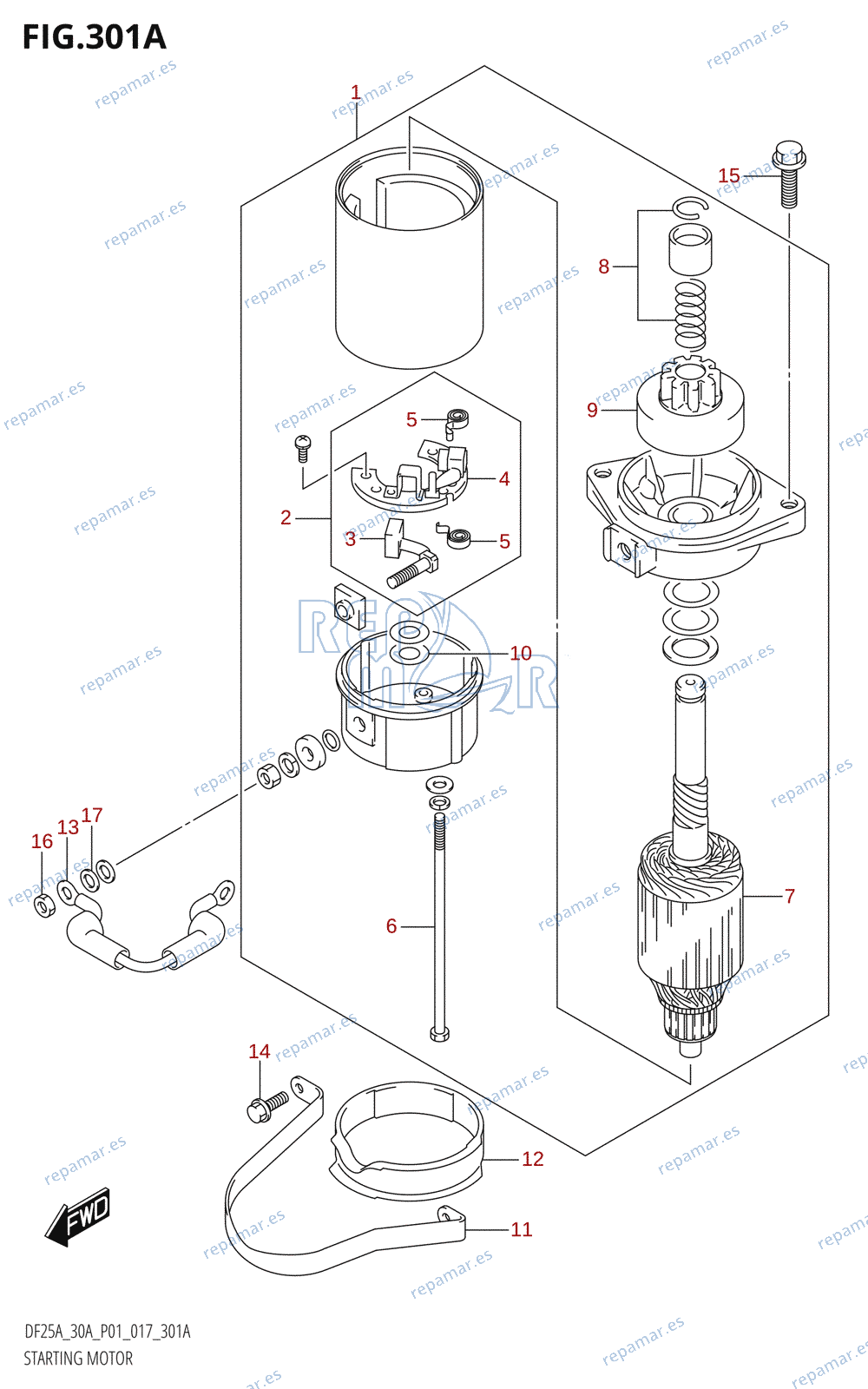 301A - STARTING MOTOR (DF25A:P01)