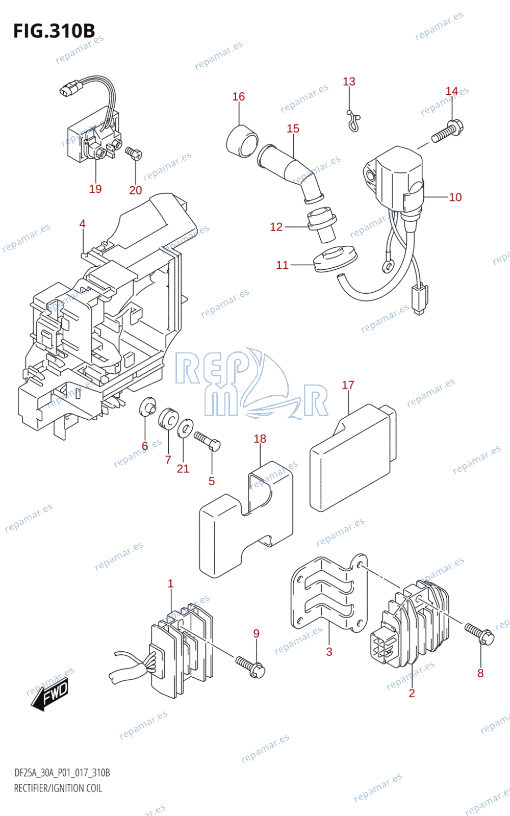 310B - RECTIFIER /​ IGNITION COIL (DF25AR:P01)