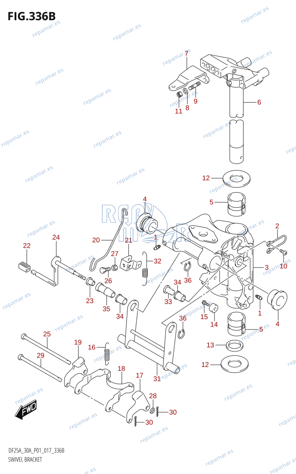 336B - SWIVEL BRACKET (DF25AR:P01)