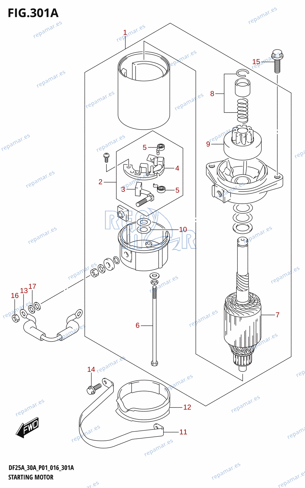 301A - STARTING MOTOR (DF25A:P01)