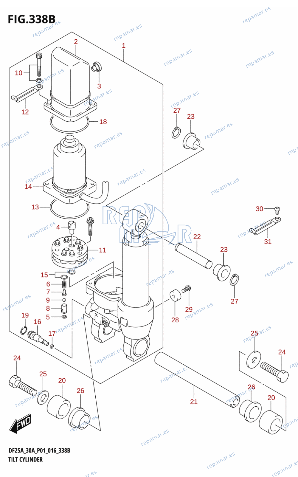 338B - TILT CYLINDER (DF25ATH:P01)