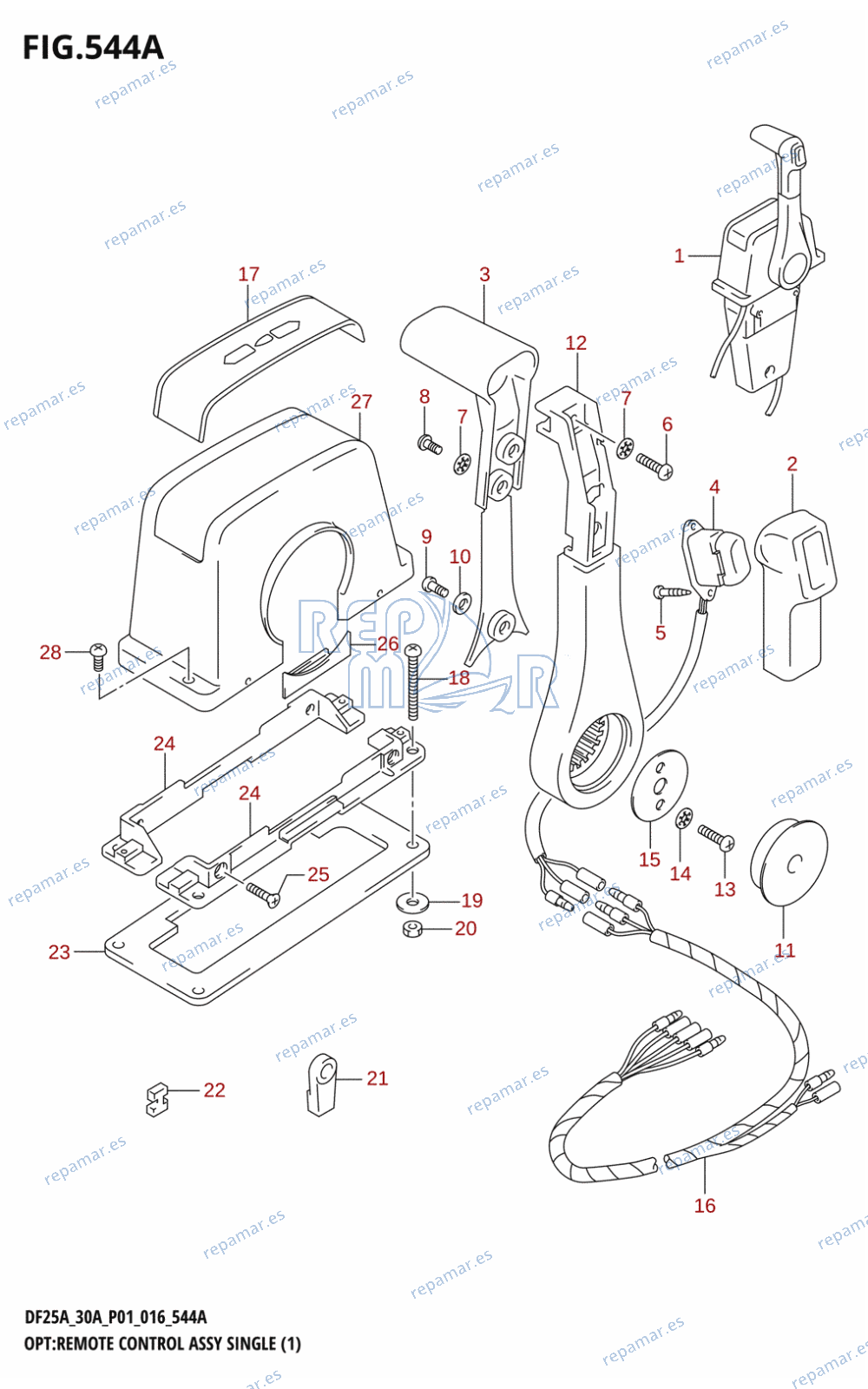 544A - OPT:REMOTE CONTROL ASSY SINGLE (1) (DF25AR:P01)