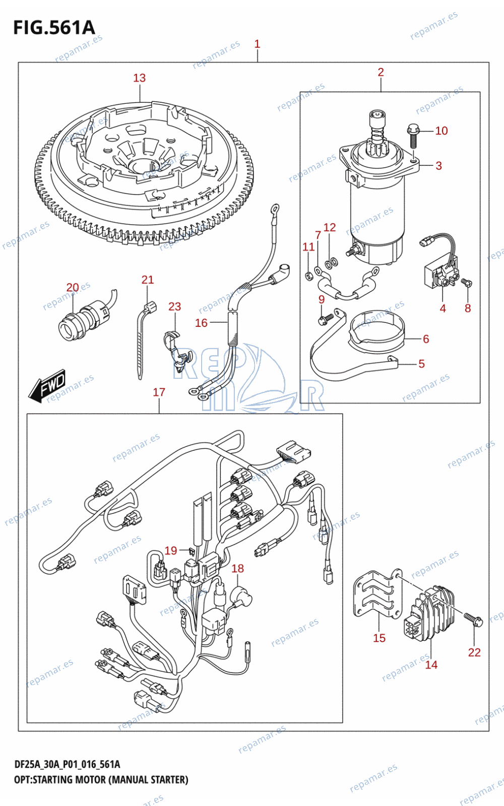 561A - OPT:STARTING MOTOR (MANUAL STARTER) (DF25A:P01:M-STARTER)