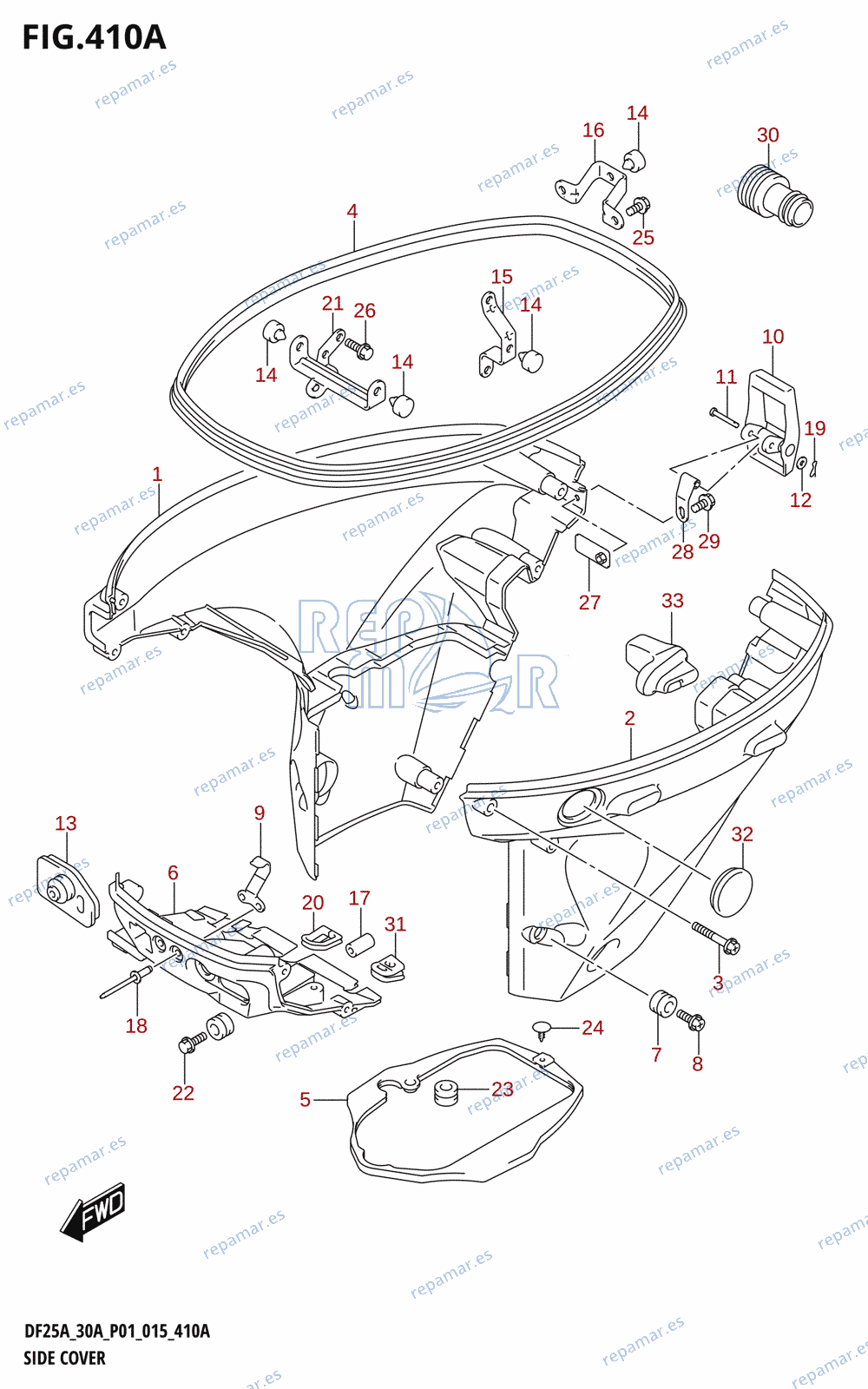 410A - SIDE COVER (DF25A:P01)