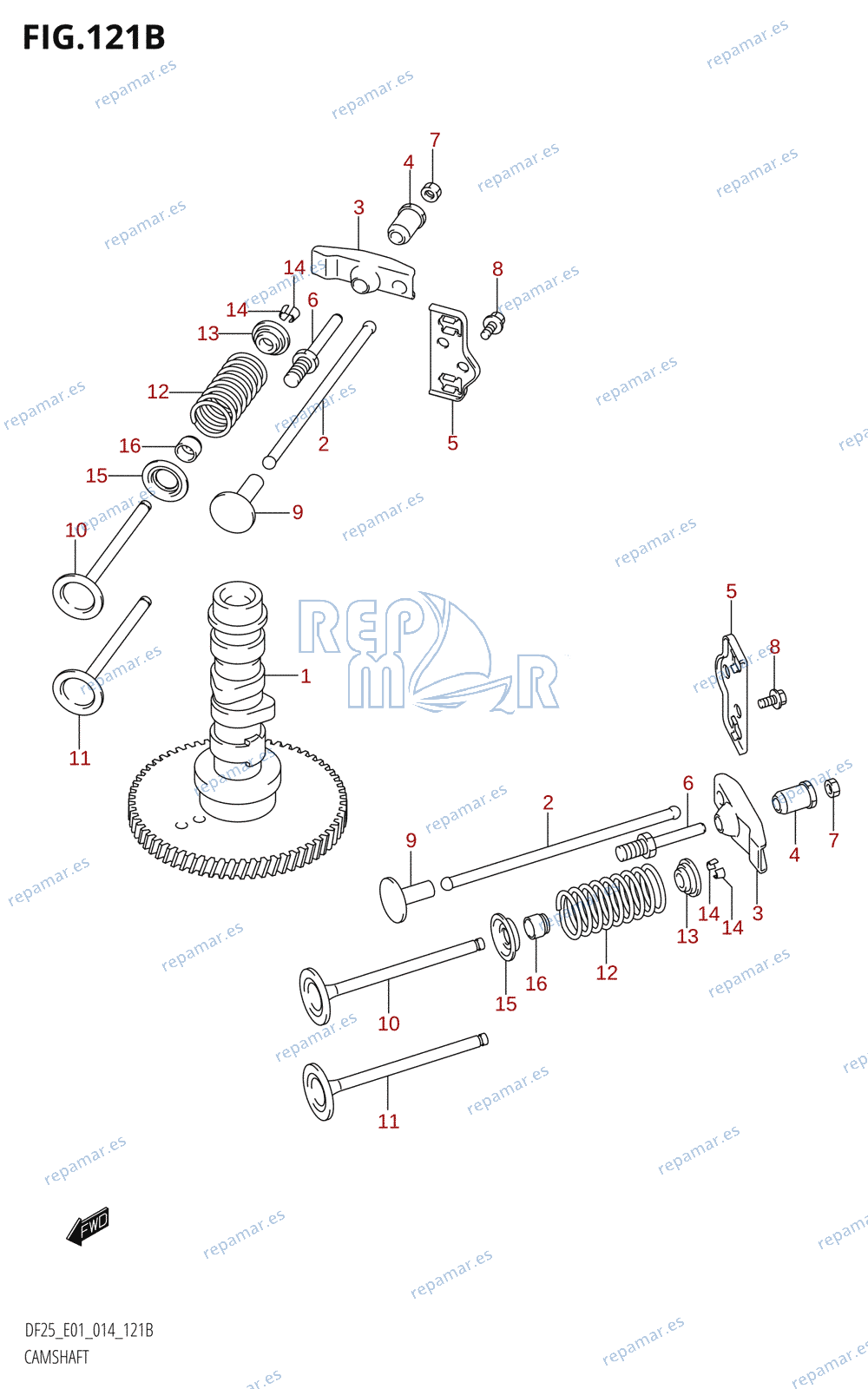 121B - CAMSHAFT (DF25R:E01)