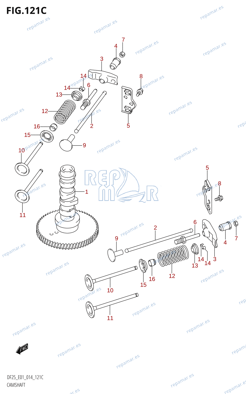 121C - CAMSHAFT (DF25Q:E01)