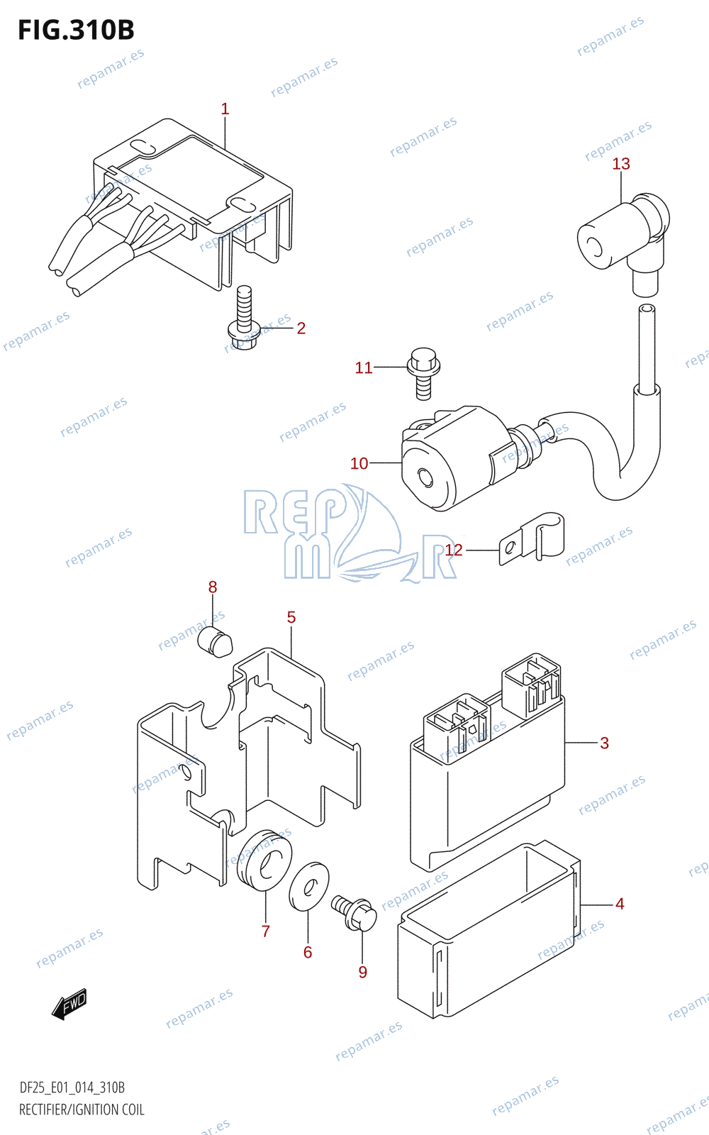 310B - RECTIFIER /​ IGNITION COIL (DF25R:E01)