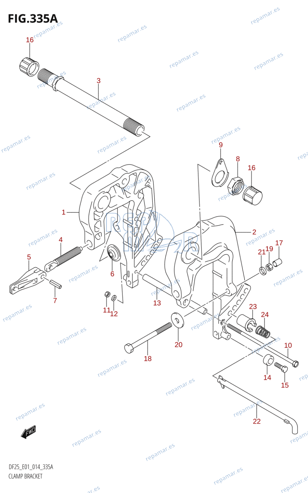 335A - CLAMP BRACKET (DF25:E01)