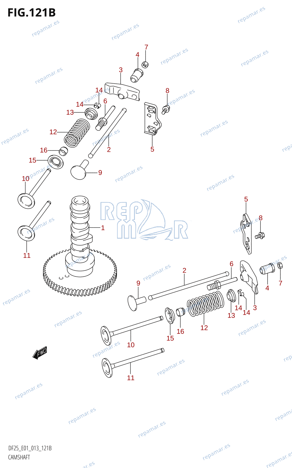 121B - CAMSHAFT (DF25R:E01)