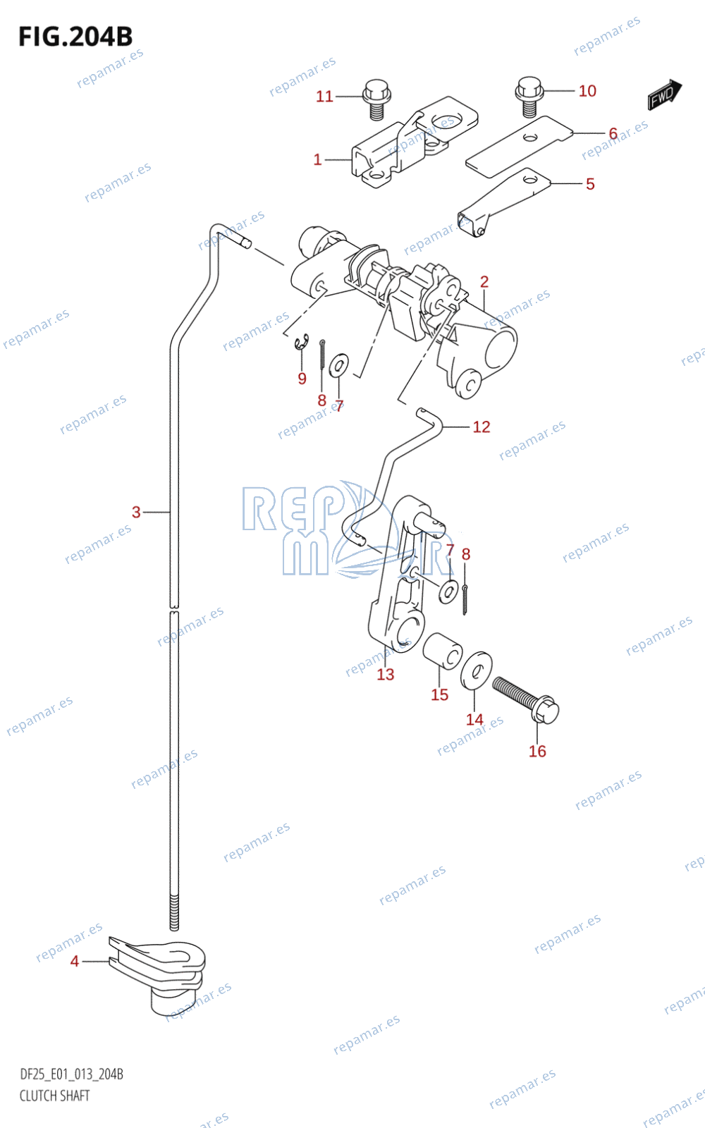 204B - CLUTCH SHAFT (DF25R:E01)