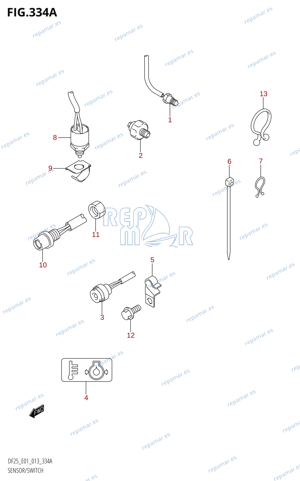 334A - SENSOR /​ SWITCH (DF25:E01)