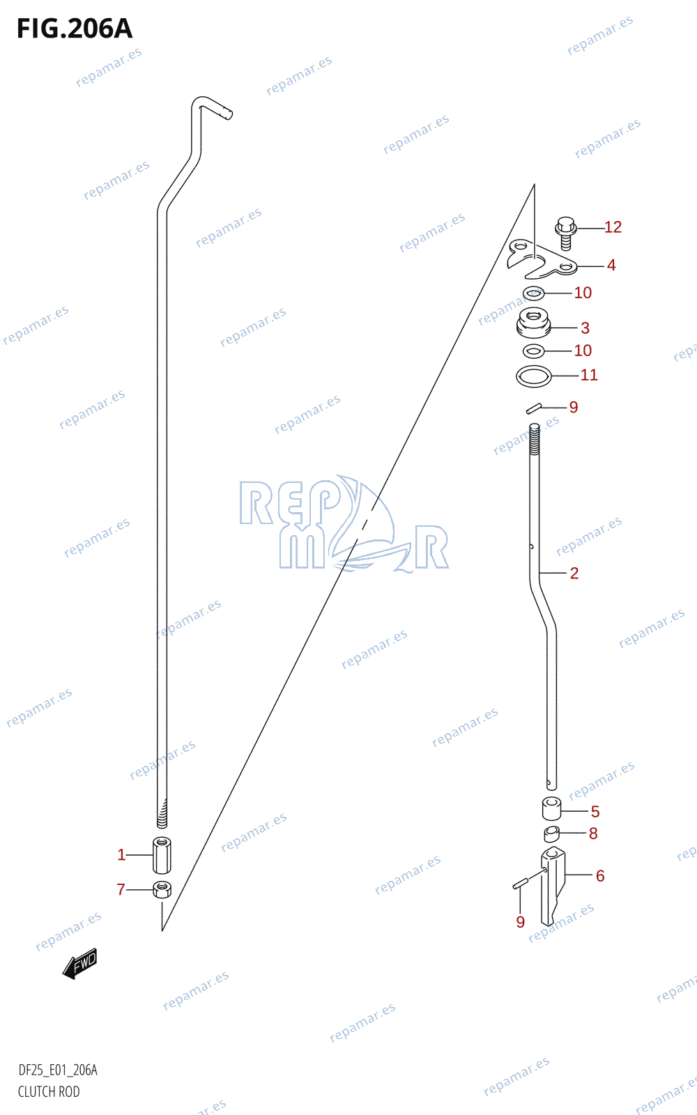 206A - CLUTCH ROD