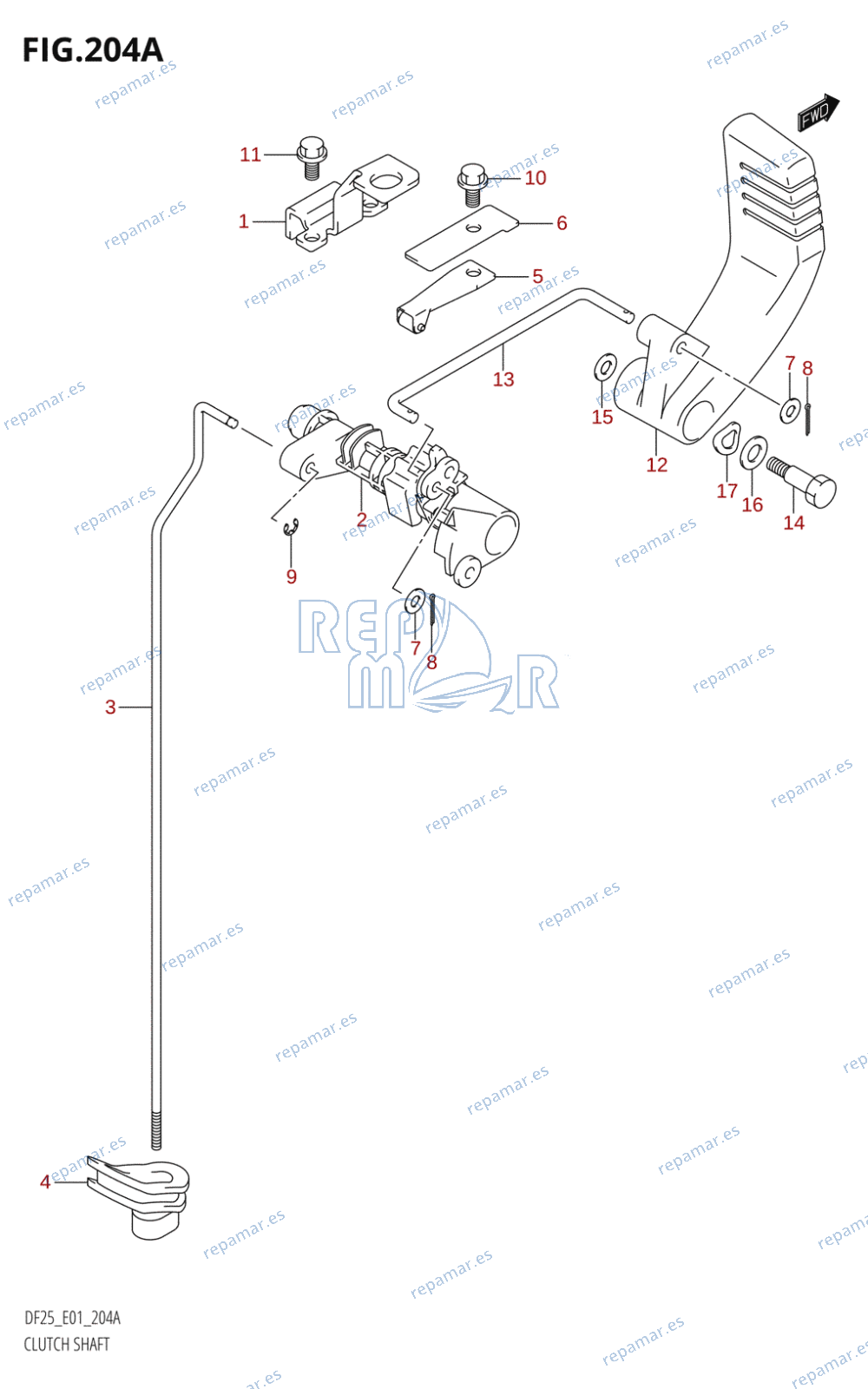 204A - CLUTCH SHAFT (DF25)