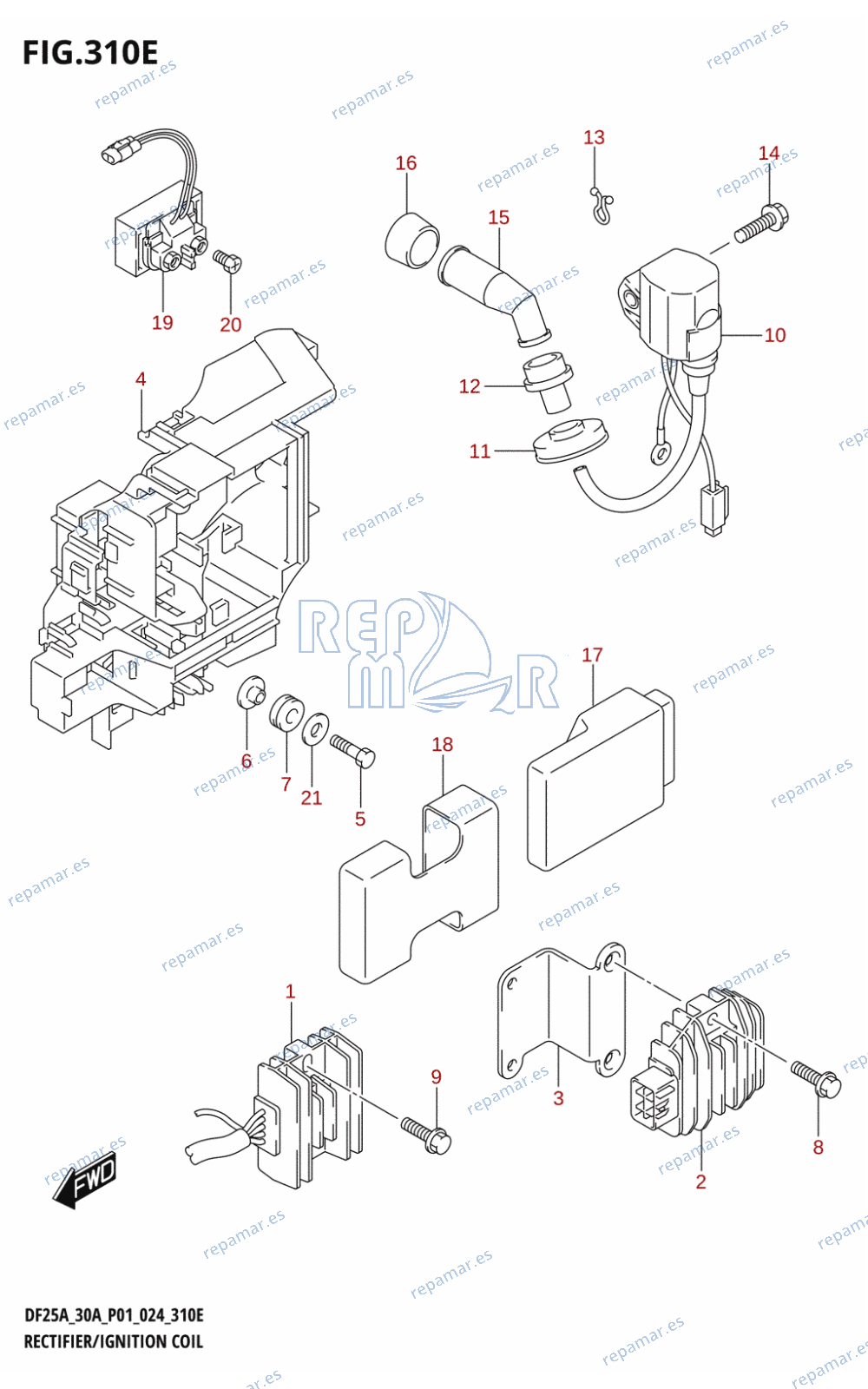 310E - RECTIFIER /​ IGNITION COIL (DF30AQ)