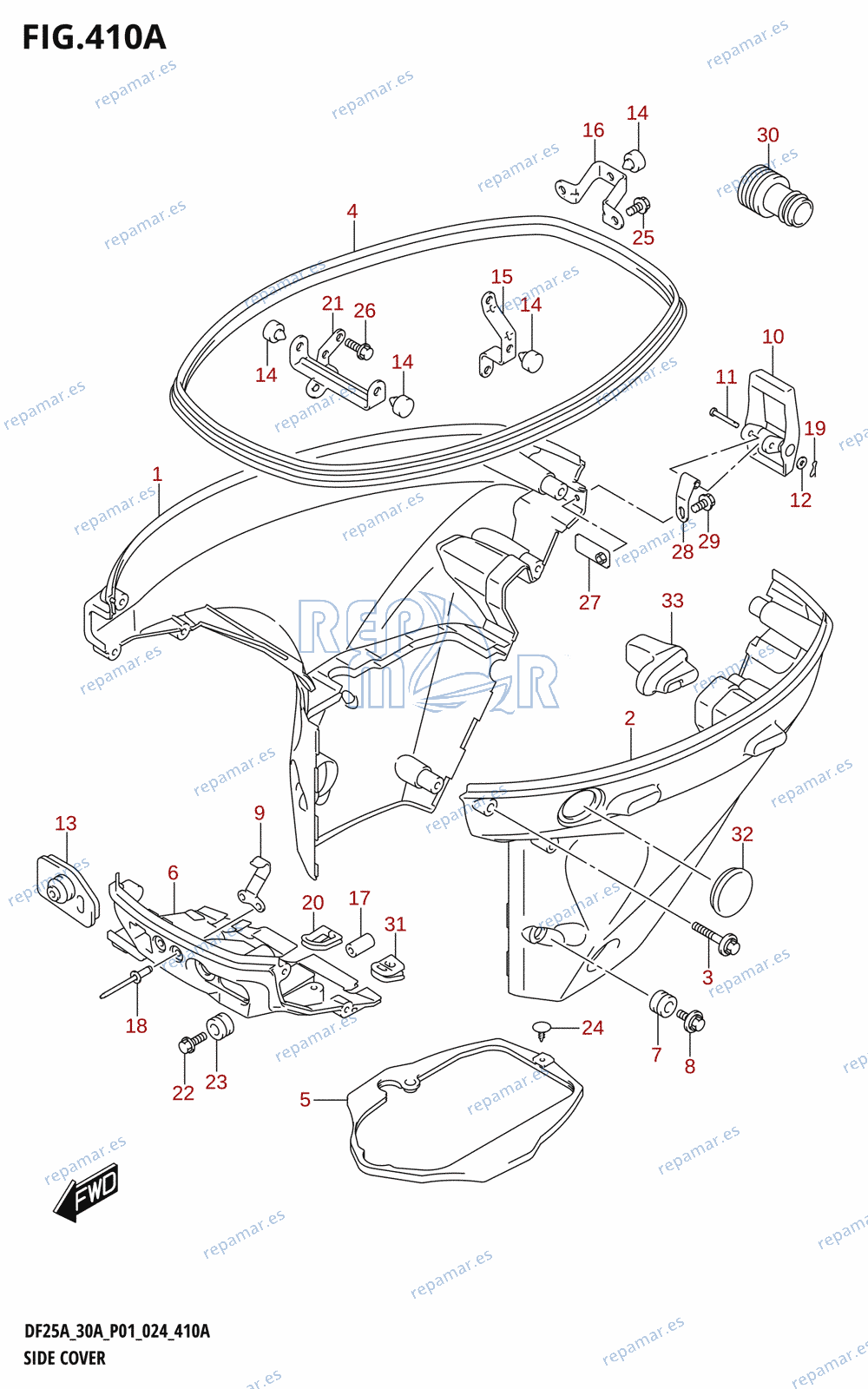 410A - SIDE COVER (DF25A,DF30AQ)