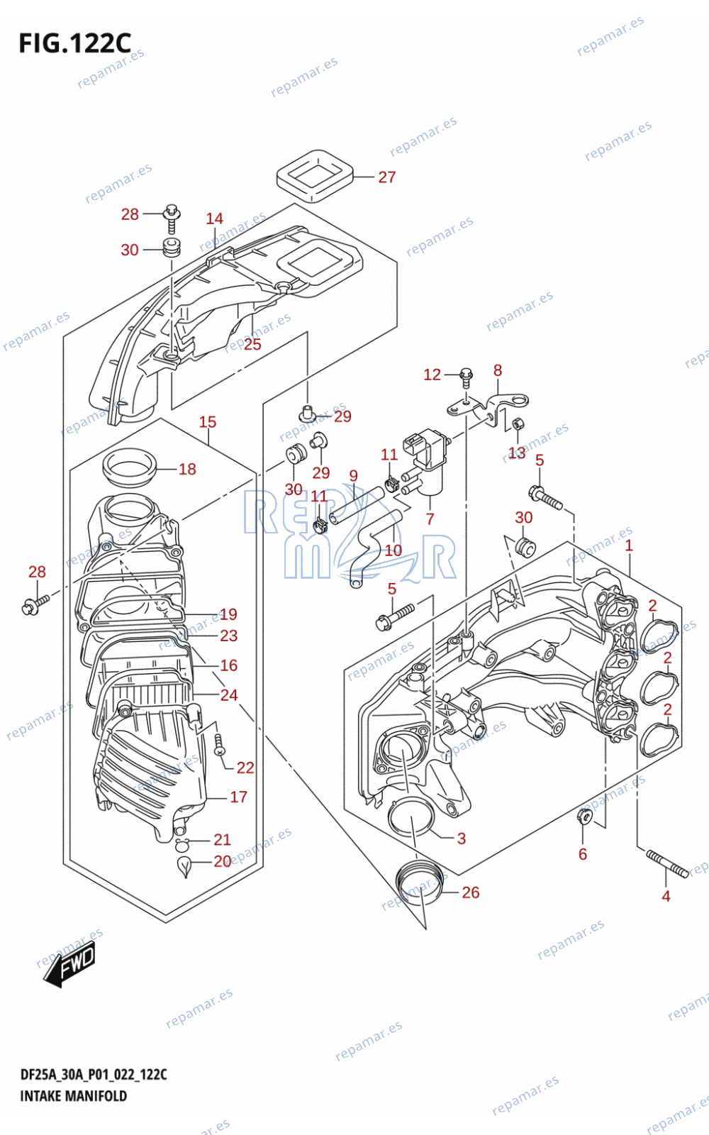 122C - INTAKE MANIFOLD (020:(DF30A,DF30AR,DF30AT,DF30ATH,DF30AQ))