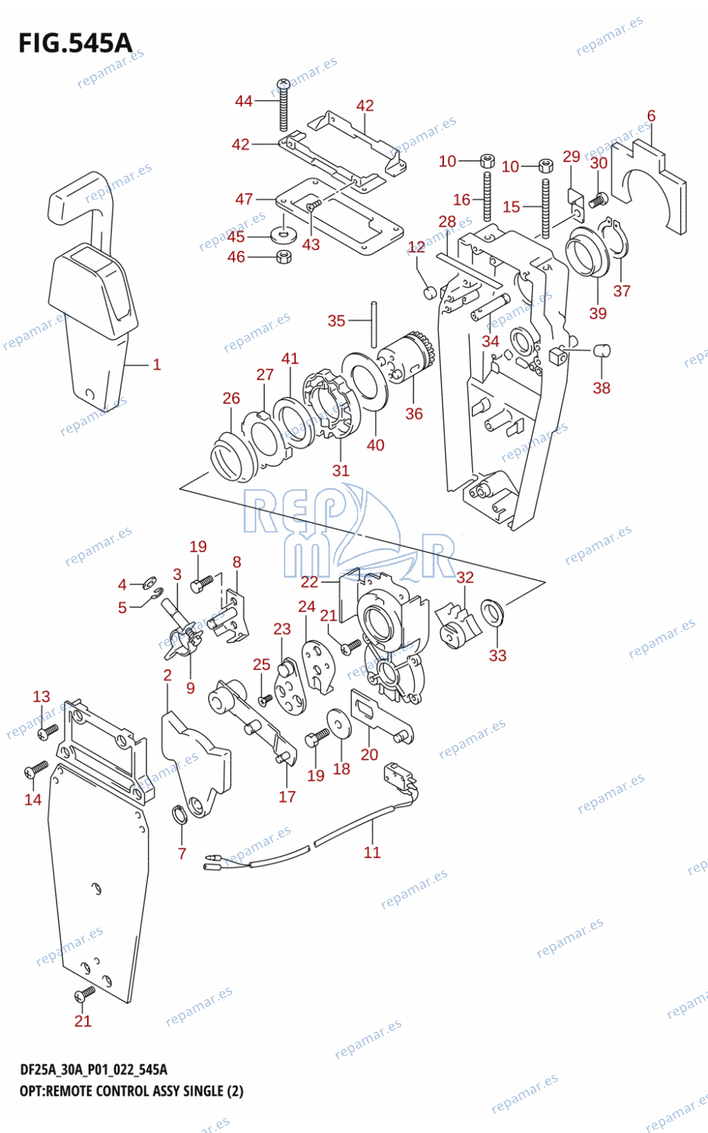 545A - OPT:REMOTE CONTROL ASSY SINGLE (2) (DF25AR,DF25AT,DF30AR,DF30AT,(DF25ATH,DF30ATH):022)