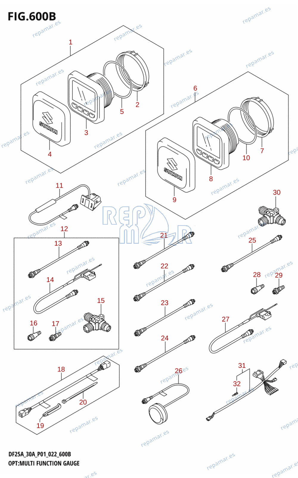 600B - OPT:MULTI FUNCTION GAUGE (022)