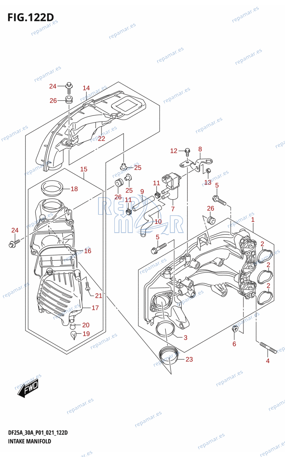 122D - INTAKE MANIFOLD (021:(DF30A,DF30AR,DF30AT,DF30ATH,DF30AQ))