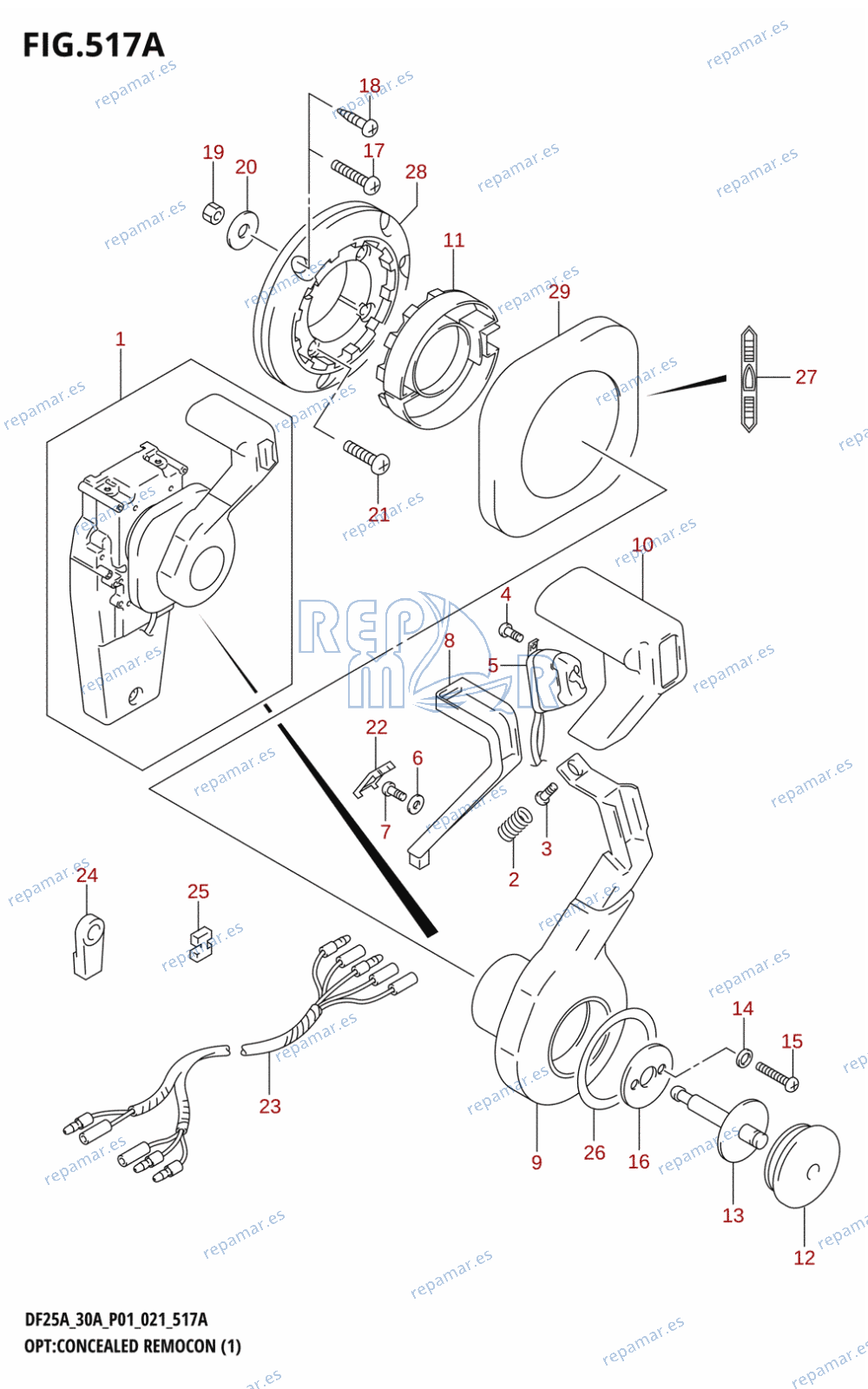 517A - OPT:CONCEALED REMOCON (1) (DF25AR,DF25AT,DF30AR,DF30AT)