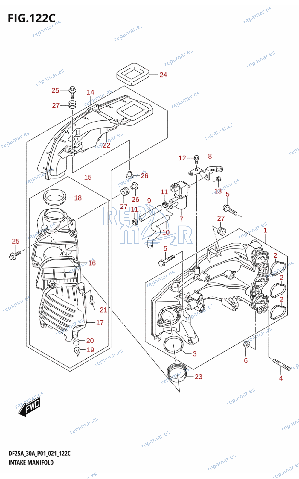 122C - INTAKE MANIFOLD (020:(DF30A,DF30AR,DF30AT,DF30ATH,DF30AQ))