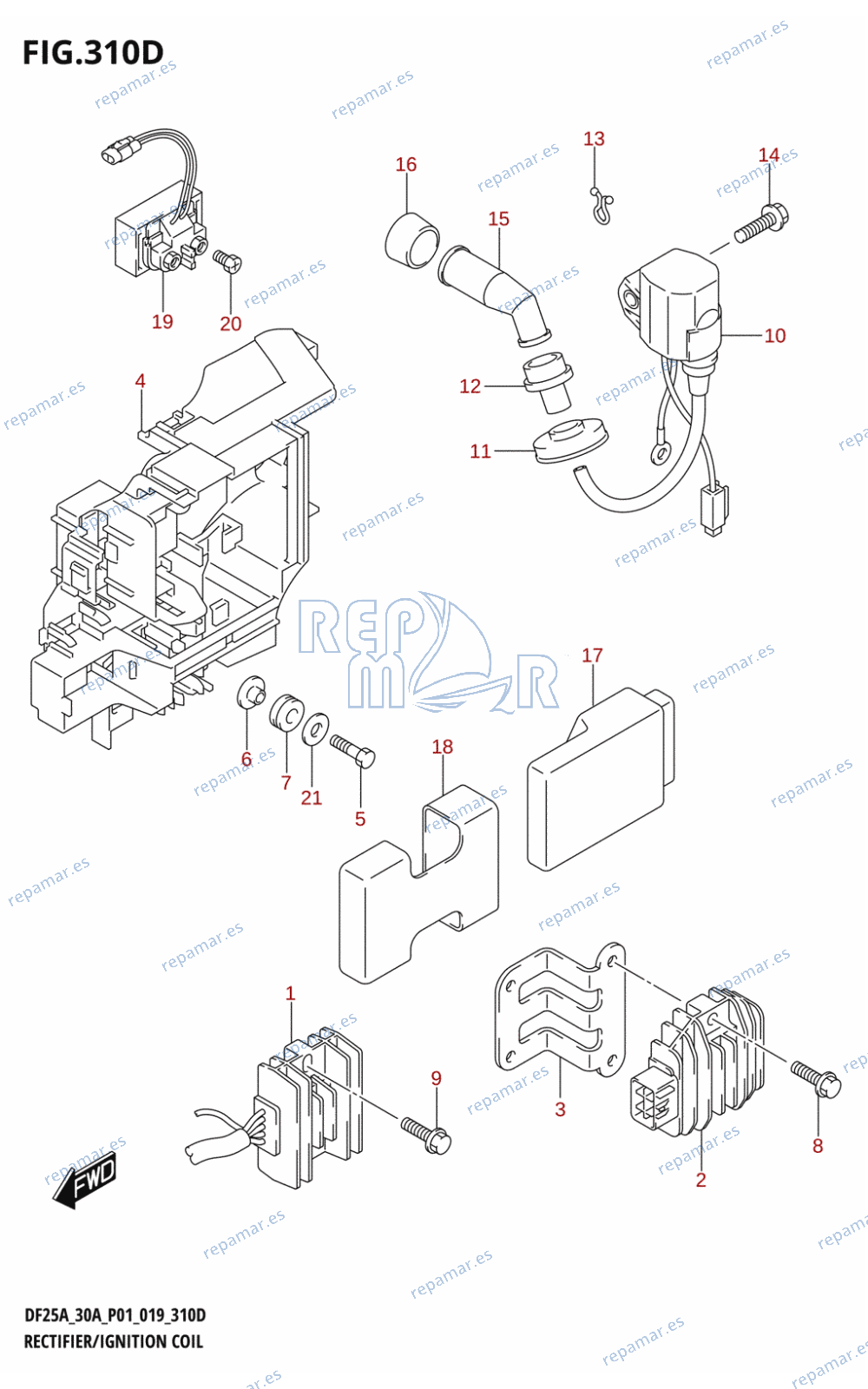 310D - RECTIFIER /​ IGNITION COIL (DF30AR,DF30AT,DF30ATH)