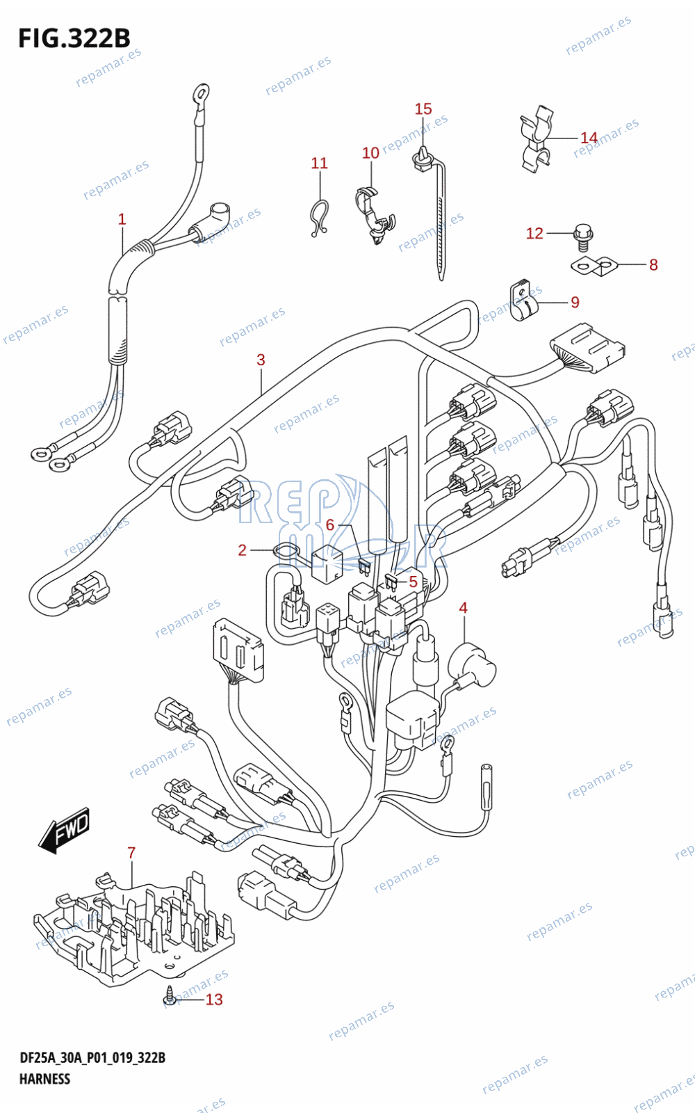 322B - HARNESS (DF25AR,DF30AR)