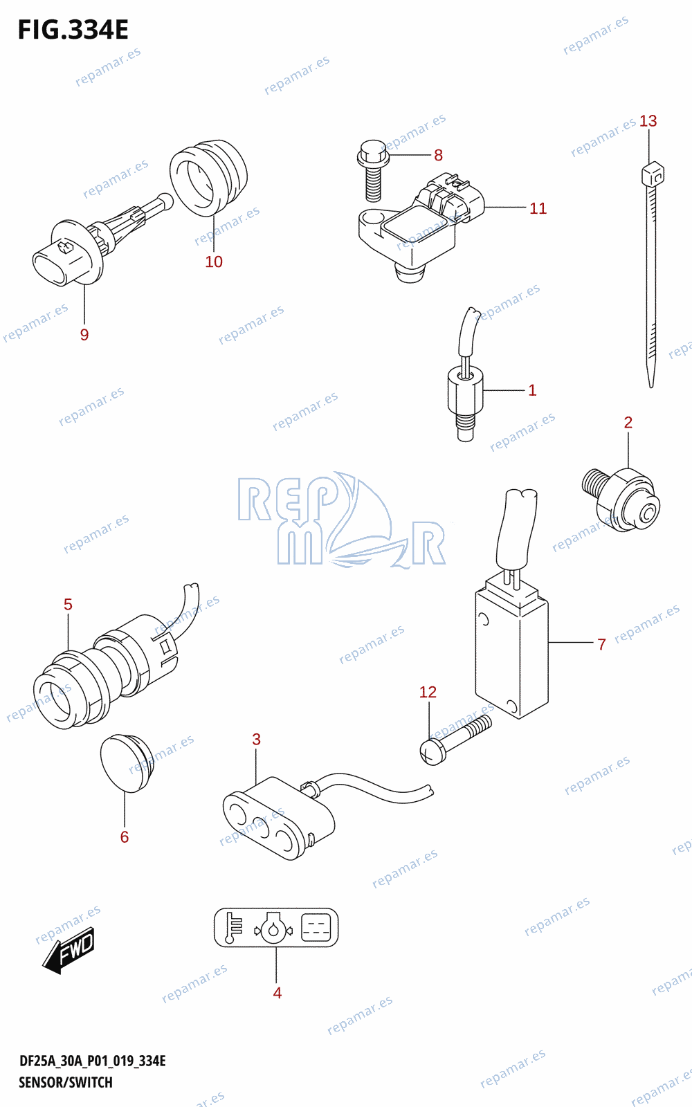 334E - SENSOR /​ SWITCH (DF30A)