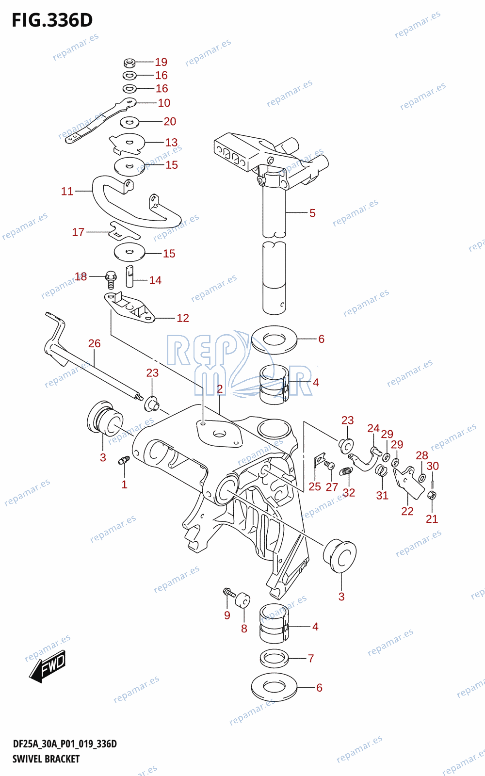 336D - SWIVEL BRACKET (DF25ATH,DF30ATH)