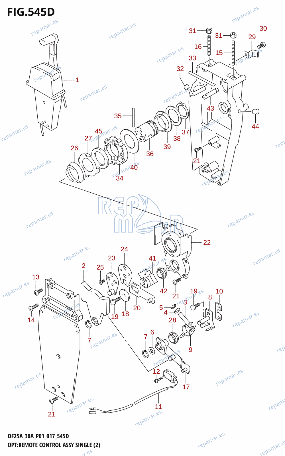 545D - OPT:REMOTE CONTROL ASSY SINGLE (2) (DF30AT:P01)