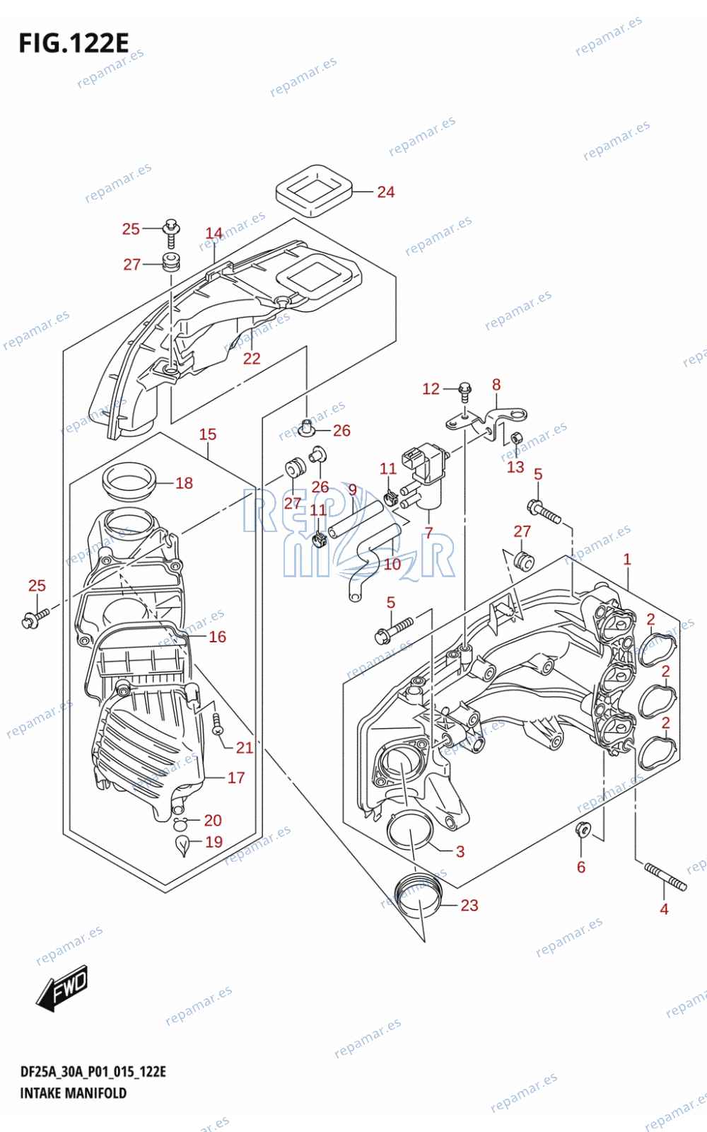 122E - INTAKE MANIFOLD (DF30A:P40)