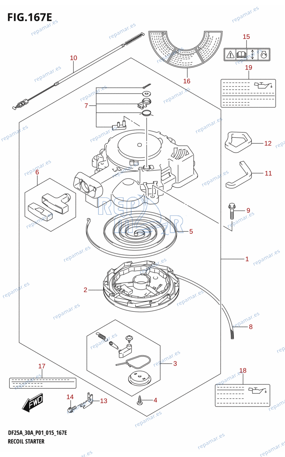 167E - RECOIL STARTER (DF30A:P40)