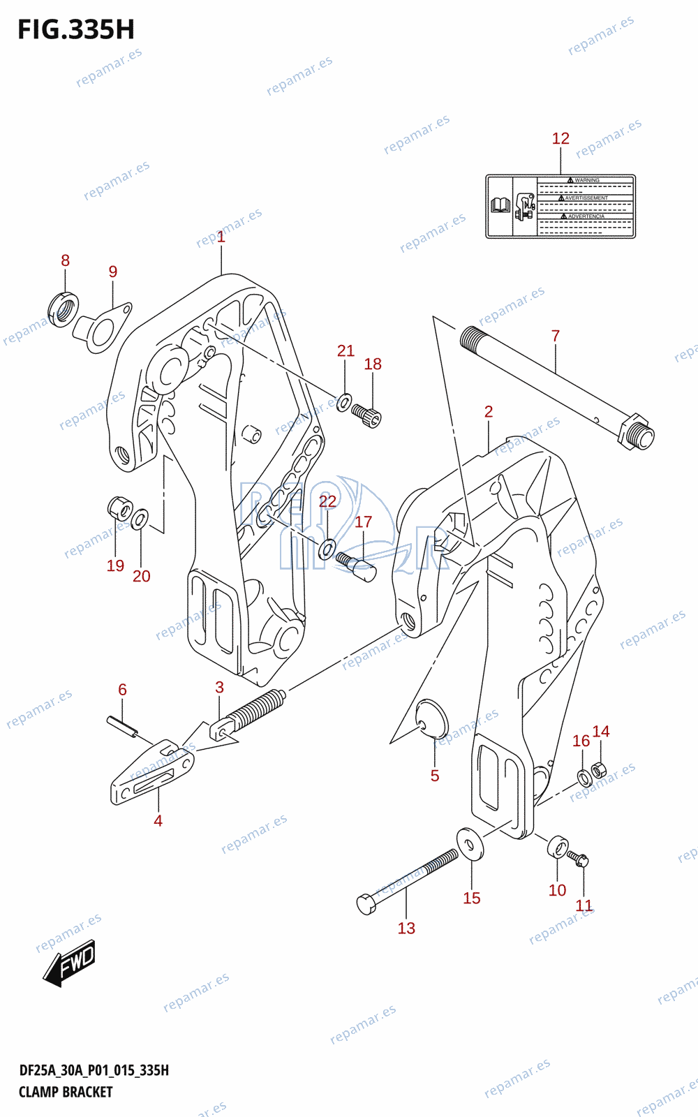 335H - CLAMP BRACKET (DF30ATH:P01)