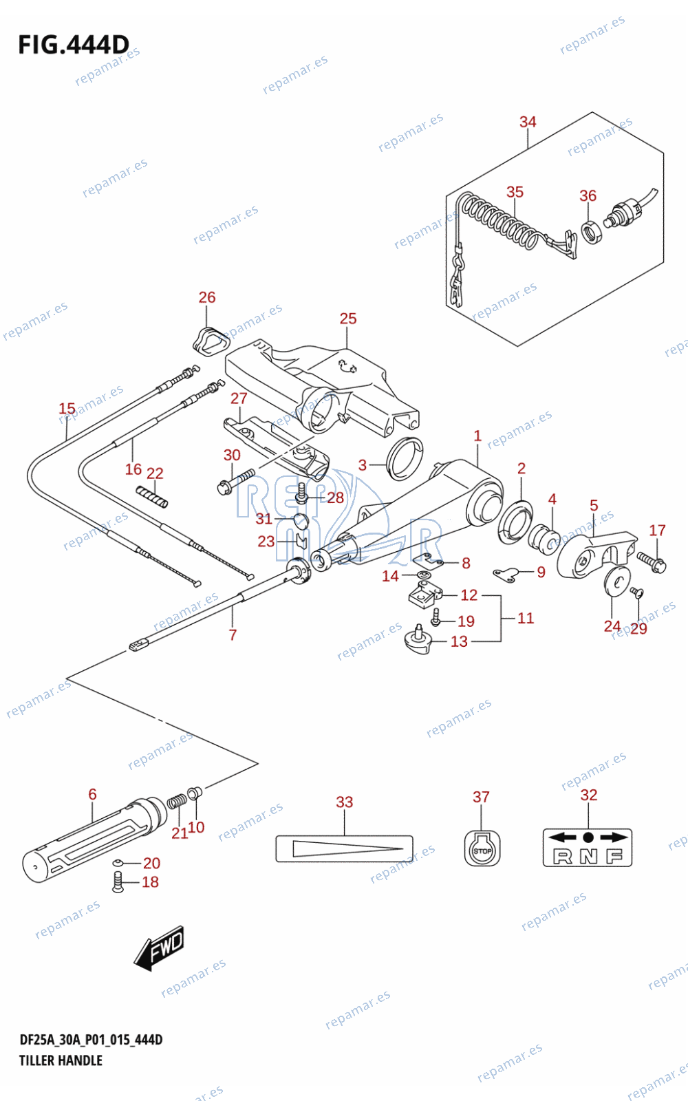 444D - TILLER HANDLE (DF30ATH:P01)