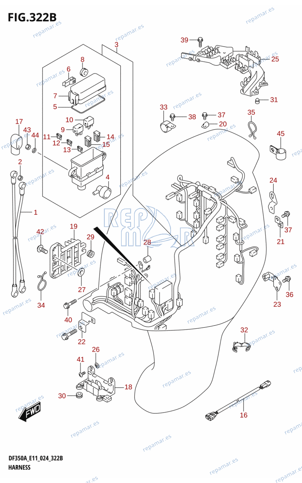 322B - HARNESS (DF350AMD,DF300BMD)