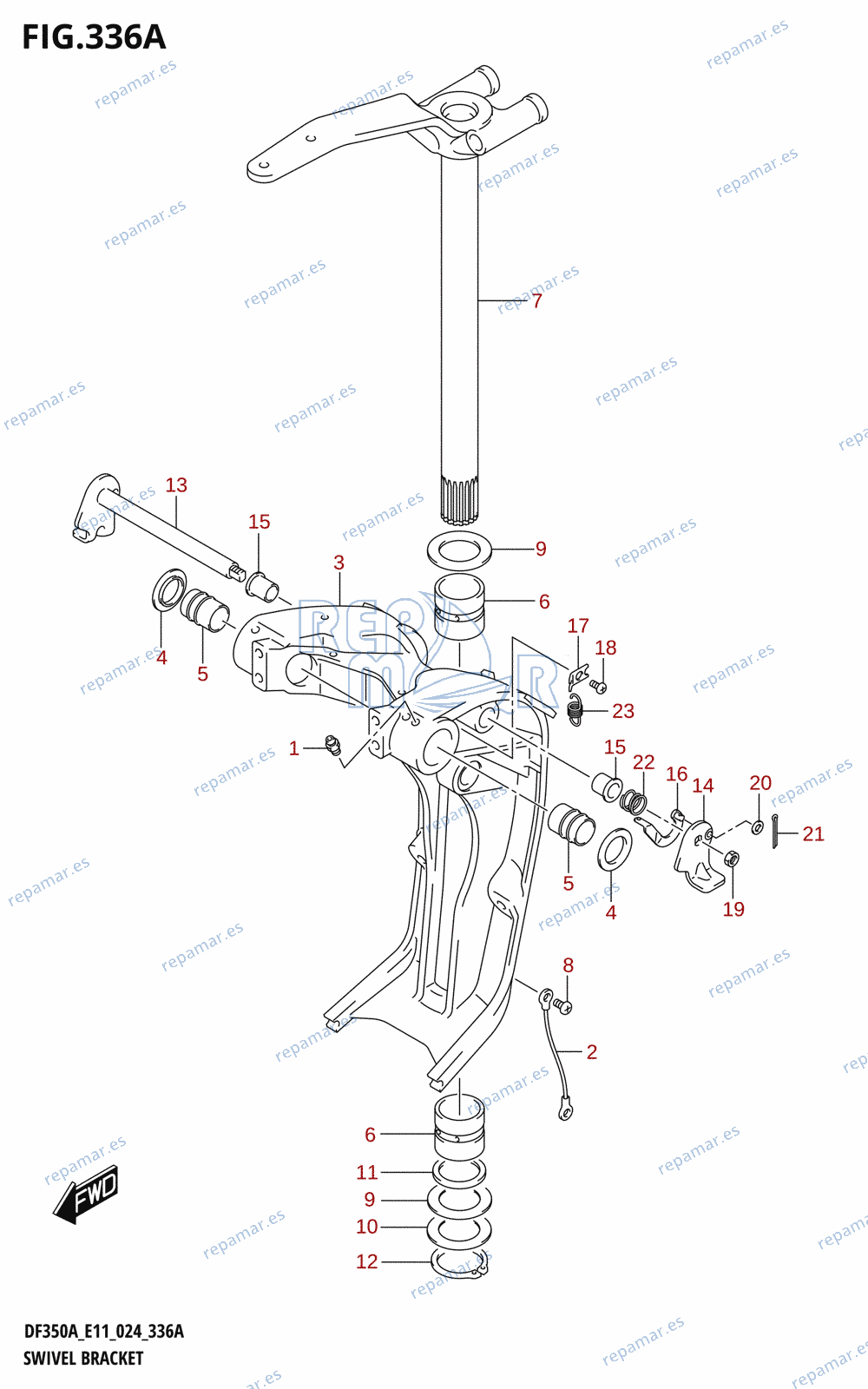 336A - SWIVEL BRACKET (DF350A,DF325A,DF300B)