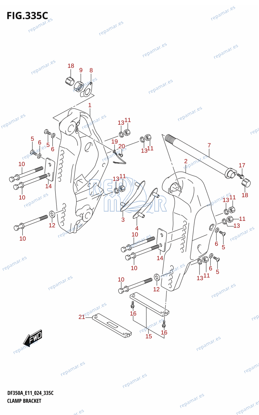 335C - CLAMP BRACKET (DF350AMD,DF300BMD)