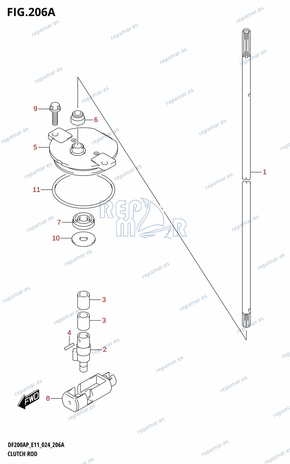 206A - CLUTCH ROD