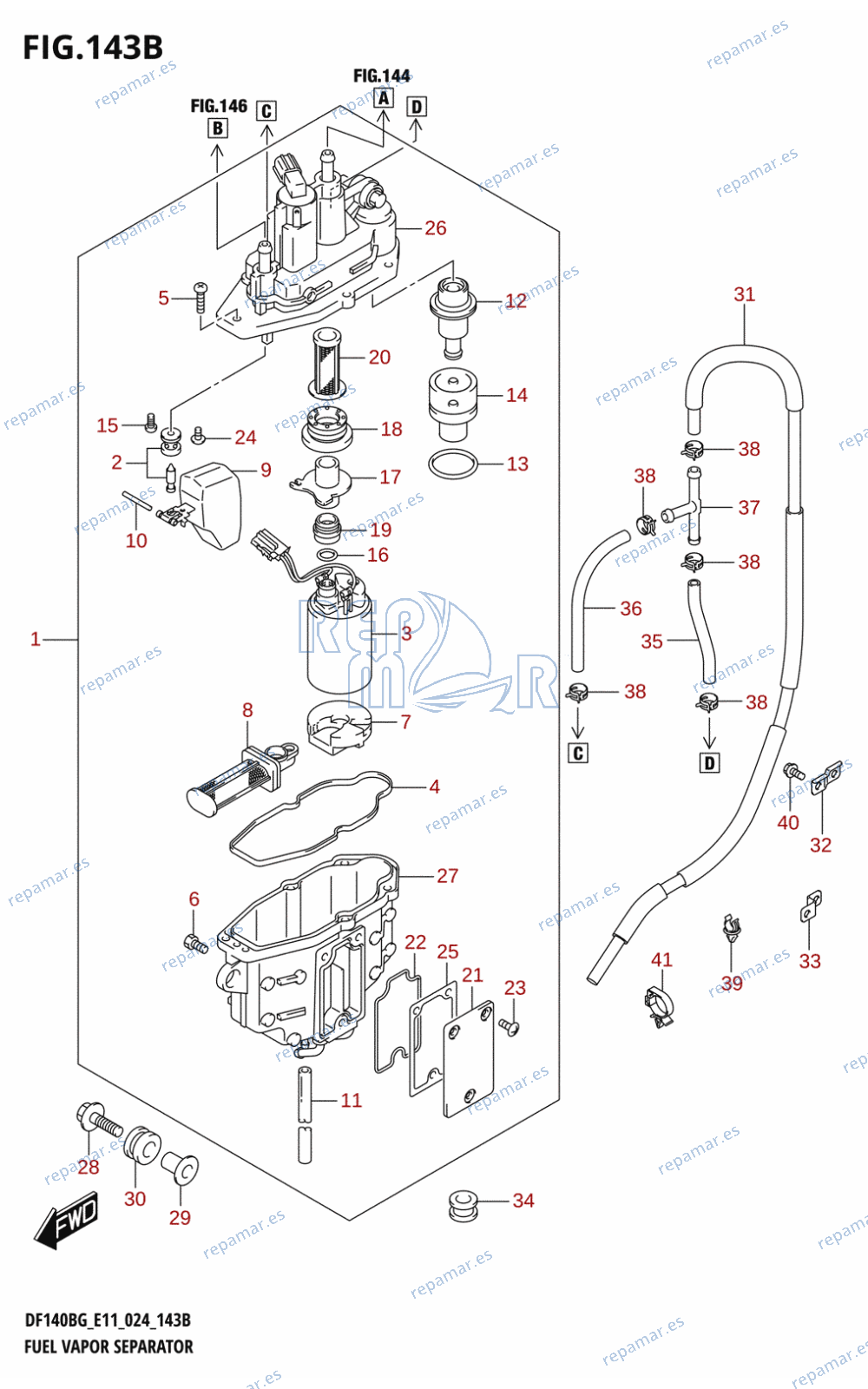 143B - FUEL VAPOR SEPARATOR (E40)