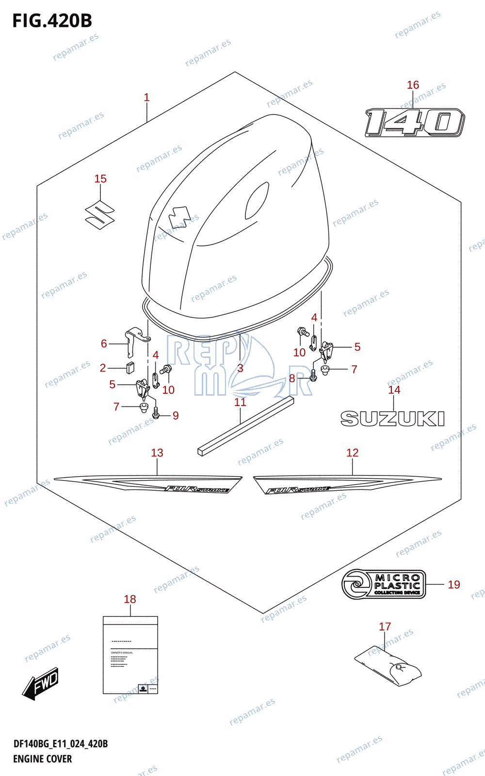 420B - ENGINE COVER (DF140BG,DF140BZG)