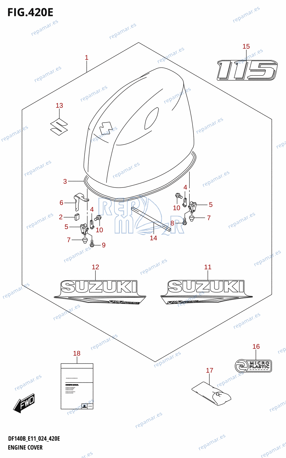 420E - ENGINE COVER (DF115BT,DF115BZ)