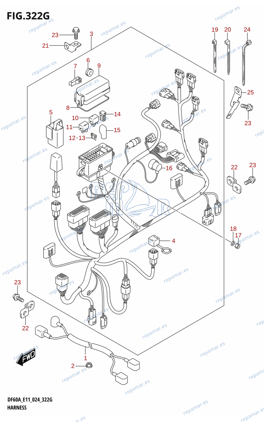 322G - HARNESS (DF40A,DF40ATH,DF50A,DF50ATH)